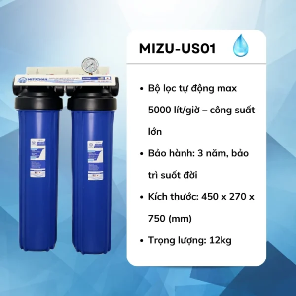  Hệ thống lọc nước đầu nguồn MIZ-US01 - Hình ảnh 3